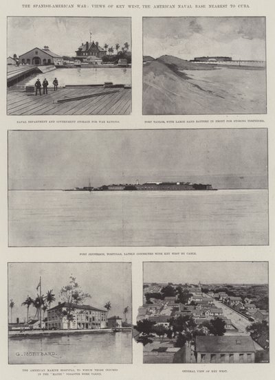 La guerre hispano-américaine, vues de Key West, la base navale américaine la plus proche de Cuba - Charles Auguste Loye